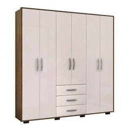 Guarda-Roupa Casal 6 Portas 3 Gavetas Málaga Plus Colibri Móveis - 3 Guarda-Roupa Casal 6 Portas 3 Gavetas Málaga Plus Colibri Móveis - 3