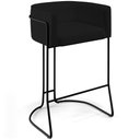 Ver imagem 1 de Banqueta Decorativa Fixa Base De Aço Preto Betina D02 Corano Preto B-97 - Lyam Decor