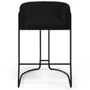 Ver imagem 3 de Banqueta Decorativa Fixa Base De Aço Preto Betina D02 Corano Preto B-97 - Lyam Decor