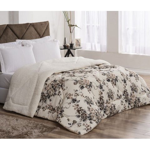 Coberdrom Casal Queen Winter 100% Algodão 01 Peça - Floral Tabaco