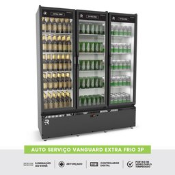 Auto Serviço Vanguard Extra Frio 3 Porta -5 ºc Asvef3ppb Branco Int. Preto Ext. 220v - Refrimate - 2