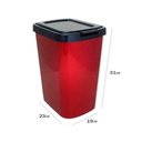 Ver imagem 3 de Lixeira Cesto 9 Litros com Tampa Click Label Vermelha Metalizada