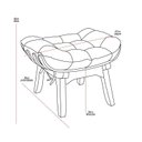 Ver imagem 4 de Kit Poltrona e Puff com Base de Madeira Suede Costela