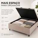 Ver imagem 4 de Box Baú Casal Nature Elite com Pistão a Gás e Estrutura Reforçada Bege