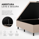 Ver imagem 5 de Box Baú Casal Nature Elite com Pistão a Gás e Estrutura Reforçada Bege