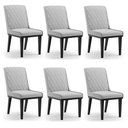 Ver imagem 7 de Cadeira Sala de Jantar Base Madeira Preto Kit 6 Sofia Suede D03 - D'Rossi Cor Cinza