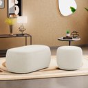 Ver imagem 2 de Conjunto 02 Puffs Decorativos Orgânicos Molly Bouclê Bege - Desk Design