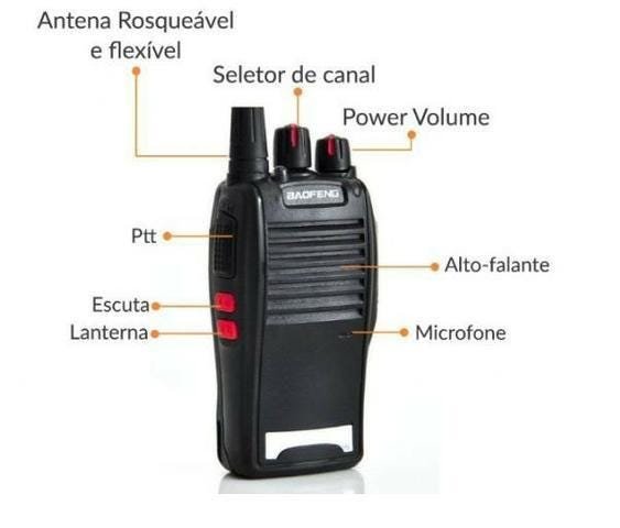 Kit 2 Rádio Comunicador Baofeng Profissional Ht Uhf 16 Canais 777S Alto Alcance - 2