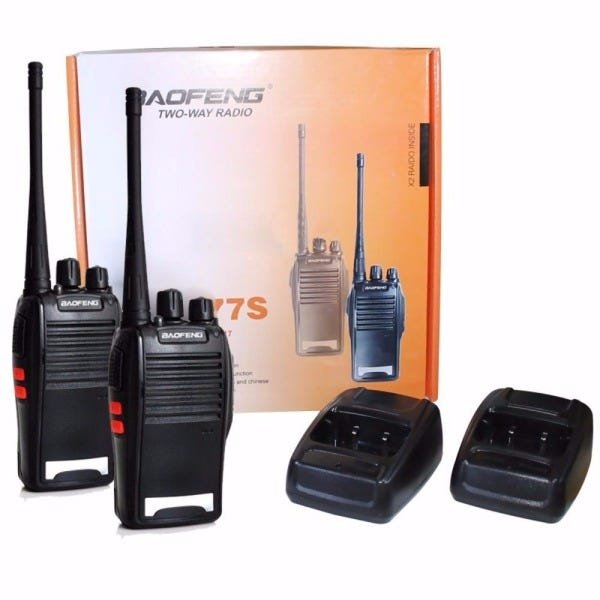 Kit 2 Rádio Comunicador Baofeng Profissional Ht Uhf 16 Canais 777S Alto Alcance - 5