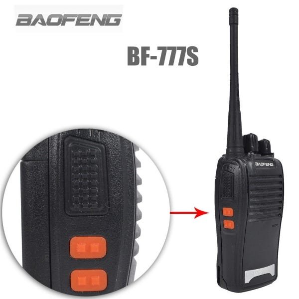 Kit 2 Rádio Comunicador Baofeng Profissional Ht Uhf 16 Canais 777S Alto Alcance - 3