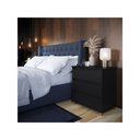Ver imagem 2 de Mesa de Cabeceira Ej com 3 Gavetas Mini Cômoda para Quarto - Preto