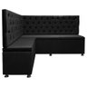 Canto Alemão 4 Lugares para Lanchonete 1,25x1,60m Capitonê Preto Sofa Store - 9