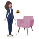 Ver imagem 5 de Poltrona Cadeira Isabella Decorativa Estofada Pés Palito Suede Rosa Barbie - Incasa Decor