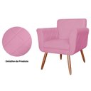 Ver imagem 3 de Poltrona Cadeira Isabella Decorativa Estofada Pés Palito Suede Rosa Barbie - Incasa Decor