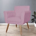 Ver imagem 2 de Poltrona Cadeira Isabella Decorativa Estofada Pés Palito Suede Rosa Barbie - Incasa Decor