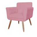 Ver imagem 1 de Poltrona Cadeira Isabella Decorativa Estofada Pés Palito Suede Rosa Barbie - Incasa Decor