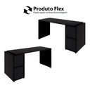 Ver imagem 6 de Mesa Escritório 150cm com Nicho Aéreo Industrial F5 Office Cor:preto