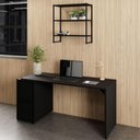 Ver imagem 1 de Mesa Escritório 150cm com Nicho Aéreo Industrial F5 Office Cor:preto