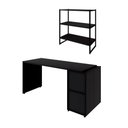 Ver imagem 2 de Mesa Escritório 150cm com Nicho Aéreo Industrial F5 Office Cor:preto