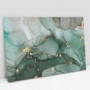 Ver imagem 1 de Quadro Decorativo em Canvas Abstrato Mármore Verde Safira TaColado Borda Infinita 60 x 40cm