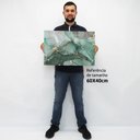 Ver imagem 2 de Quadro Decorativo em Canvas Abstrato Mármore Verde Safira TaColado Borda Infinita 60 x 40cm