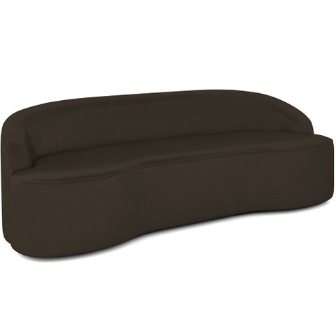 Sofá 3 Lugares Curvo Sala de Estar Living Lótus D02 Corano Marrom 180 cm C-34 - Lyam Lyam Decor