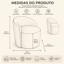 Ver imagem 6 de Poltrona Decorativa Yara Base Giratória Veludo Sala Estar Quarto Recepção Confortável