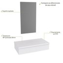 Ver imagem 4 de Conjunto Bancada e Espelheira Ktme802 Perffect Acetinado Branco Chess
