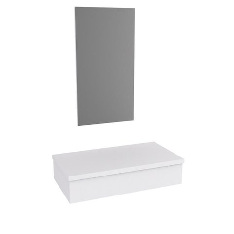 Conjunto Bancada e Espelheira Ktme802 Perffect Acetinado Branco Chess