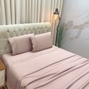 Ver imagem 2 de Jogo de Cama Lençol King Nupcial Percal 300 Fios 4 Peças - Rosê