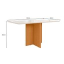Ver imagem 2 de Mesa de Jantar Helô Tampo com Vidro 160cm Freijó/Off White - Pallazio