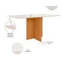 Ver imagem 3 de Mesa de Jantar Helô Tampo com Vidro 160cm Freijó/Off White - Pallazio