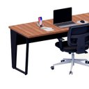 Ver imagem 5 de Mesa Escritório Diretor 1,80m X 0,70m Pés Metal 100% Mdf F5 Cor:nogal com Preto
