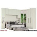 Ver imagem 3 de Quarto Casal Modulado Seletto 6 Peças (1 Armário Aéreo + 3 Guarda Roupas + 2 Complementos) Qcm68