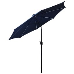 Ombrelone Base Central Redondo 2,7m Alumínio com Led 8 Varetas Piscina Importway Iwobcl-270 Azul - 2