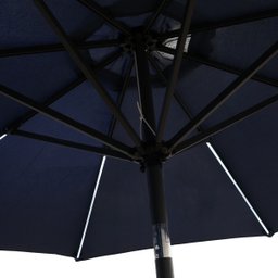 Ombrelone Base Central Redondo 2,7m Alumínio com Led 8 Varetas Piscina Importway Iwobcl-270 Azul - 6