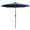 Ver imagem 1 de Ombrelone Base Central Redondo 2,7m Alumínio com Led 8 Varetas Piscina Importway Iwobcl-270 Azul