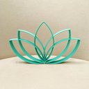 Ver imagem 1 de Estatueta Flor de Lótus - Símbolo Vida, Decoração,quarto - Cor: Azul Turquesa