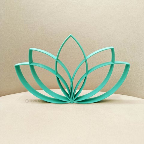 Estatueta Flor de Lótus - Símbolo Vida, Decoração,quarto - Cor: Azul Turquesa
