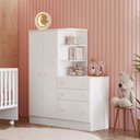 Ver imagem 4 de Guarda Roupa com Comoda Infantil Lecco Branco