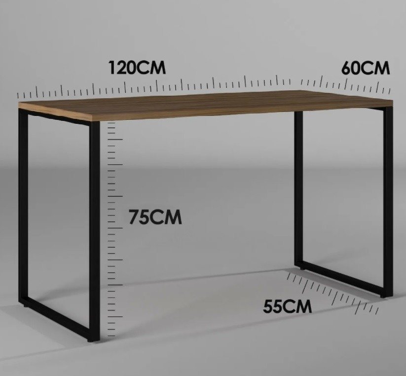 Mesa Jantar Mesa Escritório Office Estilo Industrial 120cm Ajl Store Escritorio - 5