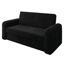 Sofá Cama Versátil 2 Lugares Veludo Selmer Preto - 1