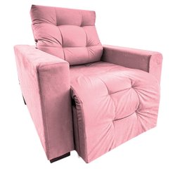 Poltrona Amamentação Retratil E Reclinavel Sala Quarto Mamae Sofia Rosa - 3