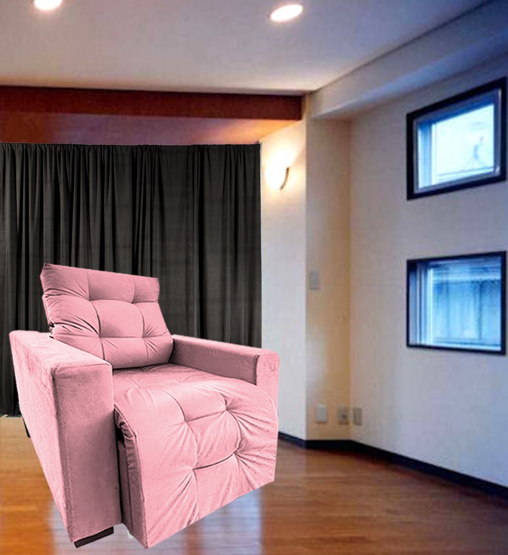 Poltrona Amamentação Retratil E Reclinavel Sala Quarto Mamae Sofia Rosa