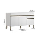 Ver imagem 3 de Balcao com Tampo 3 Portas 1 Gaveta 150 Cm Line Supremo Ktp