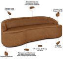 Ver imagem 7 de Sofá 4 Lugares Curvo Living Lótus D02 Couríssimo Whisky 230cm B-90