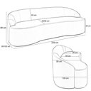 Ver imagem 3 de Sofá 4 Lugares Curvo Living Lótus D02 Couríssimo Whisky 230cm B-90