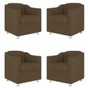 Ver imagem 1 de Kit 04 Cadeira Poltrona Decorativa Tilla para Recepção:marrom