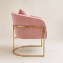 Ver imagem 2 de Cadeira Poltrona Orgânica Luxo Base de Metal em Veludo