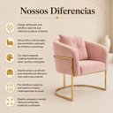 Ver imagem 3 de Cadeira Poltrona Orgânica Luxo Base de Metal em Veludo